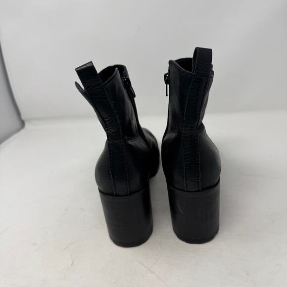 Lucky Brand Women’s Size 9.5 Black Leather Block Heel Ankle Boots Booties - Picture 6 of 14